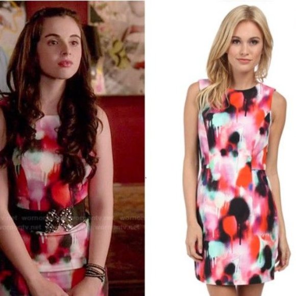 FRENCH CONNECTION Paint Graffitti Mini Dress Womens 10 ASO Switched at Birth - Picture 1 of 16